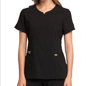 NWT Cherokee Statement Rise Gold Detail Scrub Top